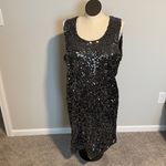 Modern Metallics Avenue Women's Sequin Midi Black Gray Dress Size 18/20 Photo 4