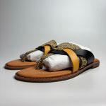 Yellow Box  Wist Leather Thong Sandals in Natural Photo 2