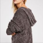 Free People  light as a feather fuzzy gray hoodie soft sz XS oversized cut Photo 2