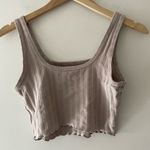 Aerie Offline Nude Ribbed OG Groove Lettuce Hem Crop Top Bralette Photo 1