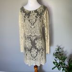 Free People  NWT Lace Boho Dress Ivory Photo 6