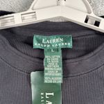 Ralph Lauren Lauren  Black Ribbed Knit Tee Womens Large Classic Preppy Minimalist Photo 5