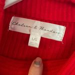 Chelsea & Theodore red ribbed oversized funnel neck sweater large Photo 4