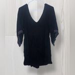 Roxy  Women’s Embroidered Boho Sunset City 2 Black Mini Dress with Bell Sleeves Photo 3