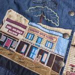 Vtg 1990s Don't Mess With Texas Novelty Old West Town Applique Denim Jacket Sz M Blue Size M Photo 2