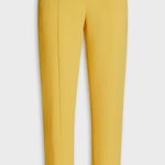 Diane Von Furstenberg DVF  Yellow Pants 15 Wilder crepe tapered Leg Ankle Elegant Photo 4