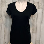 Liz Lange Maternity Black V-Neck Stretch Tee – Size L Photo 0
