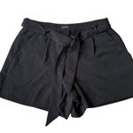 Loft black casual dressy tie front button hook zip shorts women's size 4 NWT Photo 0