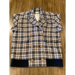 Veronica Beard  Enzo Dickey Oversized Plaid heavy knit tweed Vest Sz Large Photo 7