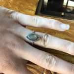 Natural Labradorite Sterling Silver Solitaire Ring Size 7 Orange Photo 1