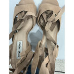 Steve Madden Womans Size 9 M Tan Open Toe Strappy Ankle Tie Heel Sandals Photo 5