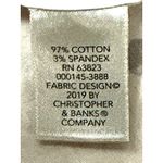 Christopher & Banks  Petite Medium White Button Up Shirt Pink Red Heart Print Top Photo 6