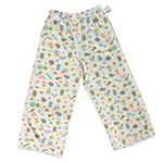 Midnight sky  White Orange Linen Blend Wide Leg Elastic Waist Pants sz L NEW Tags Photo 5