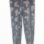 Disney 🎓 Gray Fuzzy Pajama Pants Silver Mickey’s Photo 0