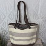 ThirtyOne Boutique Thirty-One Striped Canvas Crew Tote With Detachable Strap Handles Photo 0