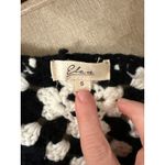 Elan  Kylee Macrame Crochet Cropped Cardigan in Black/White, S Photo 8