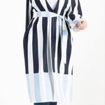 Eloquii  mixed striped blue‎ duster kimono cardigan light jacket size 24 Photo 0