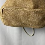 UNBRANDED STRAW PURSE WITH YELLOW PINEAPPLE CLOTH LINING OFF WHITE STRAPS Tan Photo 7