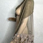 Brown Wool Lace Shawl Wrap Photo 1