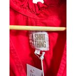 A SHIRT THING Penelope Cabo Poppy Red Ruffle V Neck Cotton Blouse Top L $246 NEW Size L Photo 3