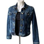 Romeo + Juliet Couture Romeo & Juliet Studded Cropped Denim Jacket, Sz M Photo 6