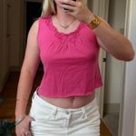 Vintage Y2K embroidered cropped pink tank top Size M Photo 0