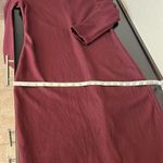 Vince  minimalist bodycon fitted dress, long slv maroon burgundy, stretchy, L Photo 10