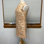 Foat Design NWT Cream Orange Metallic Linen Sleeveless Scalloped Hem Dress Size XS Photo 4