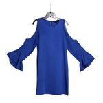Laundry by Shelli Segal Laundry Shelli Segall Blue Cold Shoulder Bell Sleeves Shift Dress 8 Fashionista Photo 1