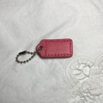 Coach Fuchsia Leather Tag Keychain Photo 1