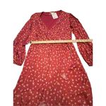NWT Lauren Conrad Floral Faux Wrap Dress Red L Photo 1