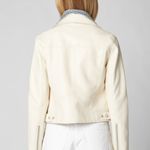 BLANK NYC Womens White Vegan Leather Jacket With Denim Insert Ghost Town XXL NEW Photo 2