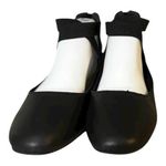 Women Black Elastic Ankle Straps Ballerina Walking Flats Size 8.5M Dress Shoes Black Photo 6