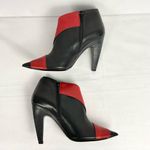 Vic Matie Ankle Boots Sz 39 Soft Leather Black & Red Pointed Toe Booties Photo 6