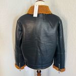 Rebecca Minkoff Faux Shearling Vegan Leather Moto Jacket, Black/Brown, Large NWT Photo 13