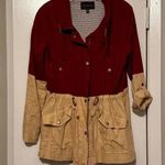 Blu Pepper  color lock anarok zip up fall jacket maroon khaki size M Photo 1