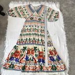 Farm Rio Anthropologie v-neck side cutout knot front maxi dress D2 2130 Photo 4