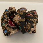Stunning Vintage Brocade Fabric Hair Bow Barrette/Clip Black Photo 1