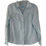 Columbia  Women‎ Size Small Baby Light Blue Linen Blend Long Sleeve Top Photo 0