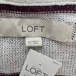 Loft Sweater Womens Extra Small White Purple Stripe Linen Cotton Casual Preppy Photo 6