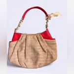 Vera Wang SIMPLY VERA  Tan and Red Women's woven Handbag Photo 2