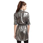 BCBG MAXAZRIA Women's Shinny Gunmetal Gray Dress Size Small Photo 6