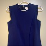 J Crew Factory Navy Ruffle Neck Suiting Dress Office Business 2 Petite NWT Blue Size 2P Photo 3