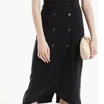 J.Crew New Black Strappy Double Breasted Japanese Cupro Dress Size 4 Photo 1