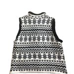 Talbots Woman Black/White Nordic Sweater Vest with Fur Trim Black White 2X Photo 3