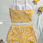 SheIn NWT Swim Mod Women's Swimwear Set, Ditsy Floral Yellow Spaghetti Strap Crop Top Photo 3