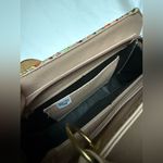 Boutique Artisanal Wood and Leather Colorful Mosaic Needlepoint Crossbody Purse Photo 6