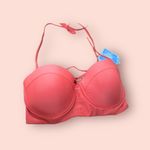 Ymi Nwt Womens size large strapless cupped pushup bright coral bikini top​​​…​ Photo 1