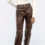 ZARA  faux leather high waisted pants with pockets Photo 0