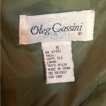 Oleg Cassini Vintage  100% Silk Jacket Size Small Military Green Photo 4